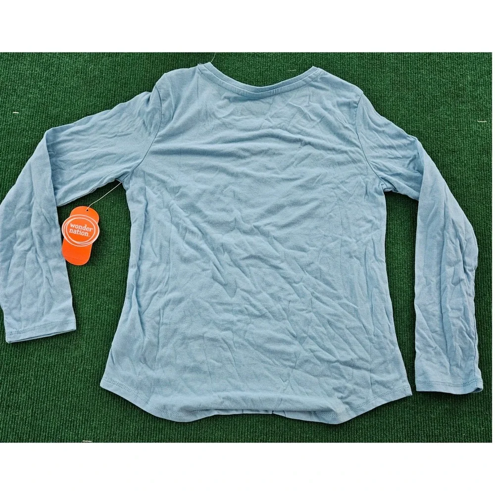 Wonder Nation Girls 2 Pack Long Sleeve T-Shirts Size L 10-12 Just Be You Be Kind - Picture 5 of 7